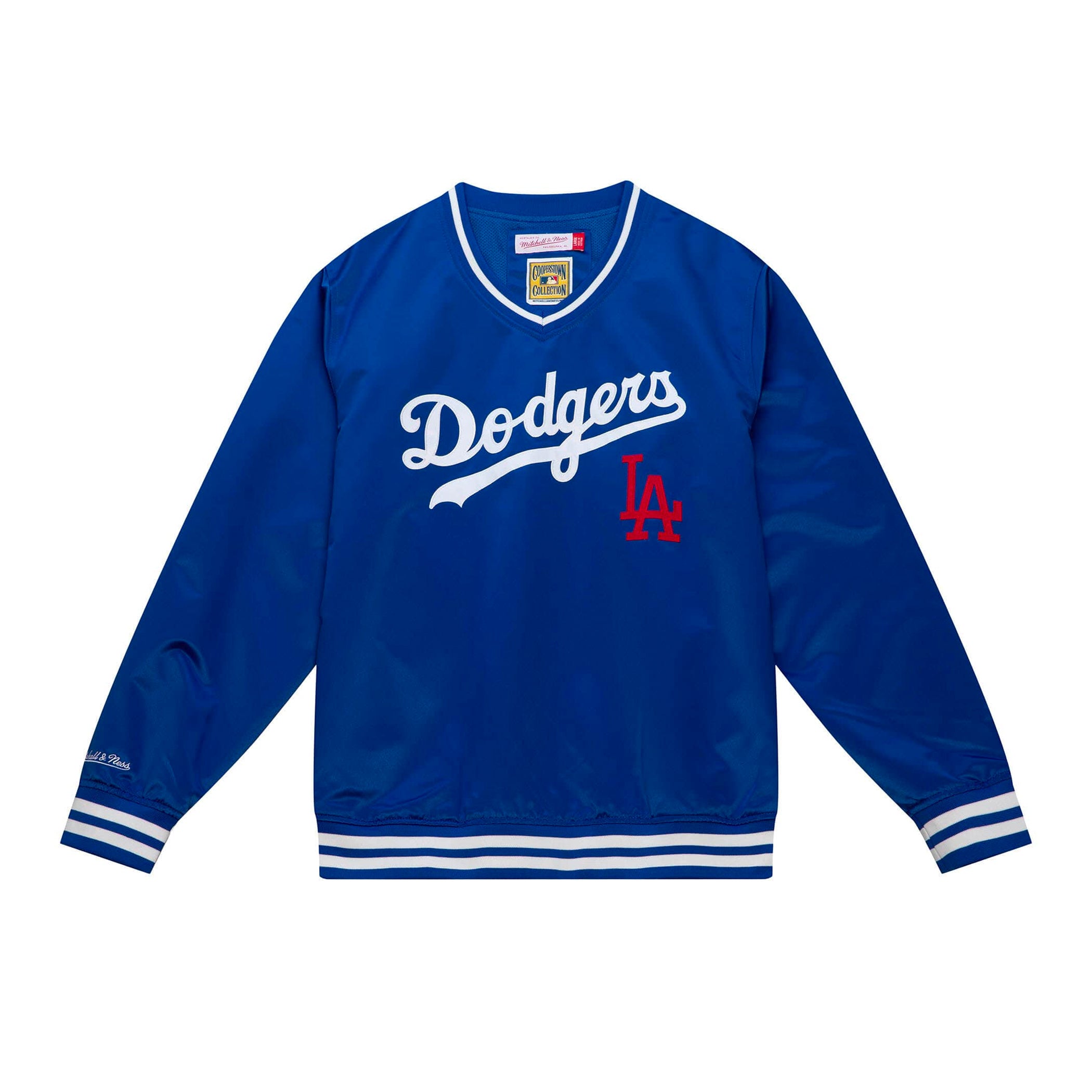 LA Dodgers Mitchell & Ness Sideline Pullover Satin Jacket - The