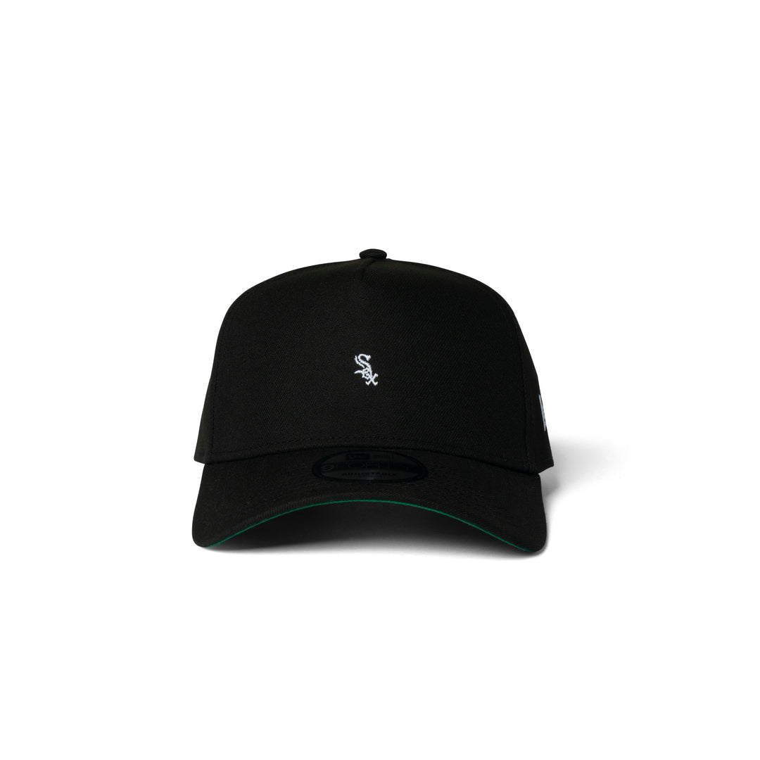 New Era White Sox Super Micro Logo 9Forty A Frame Snapback Black