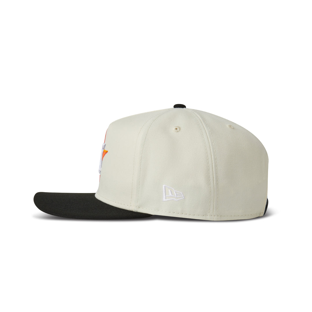 New Era Astros 9Fifty A Frame Curve Snapback Two Tone Chrome/Black