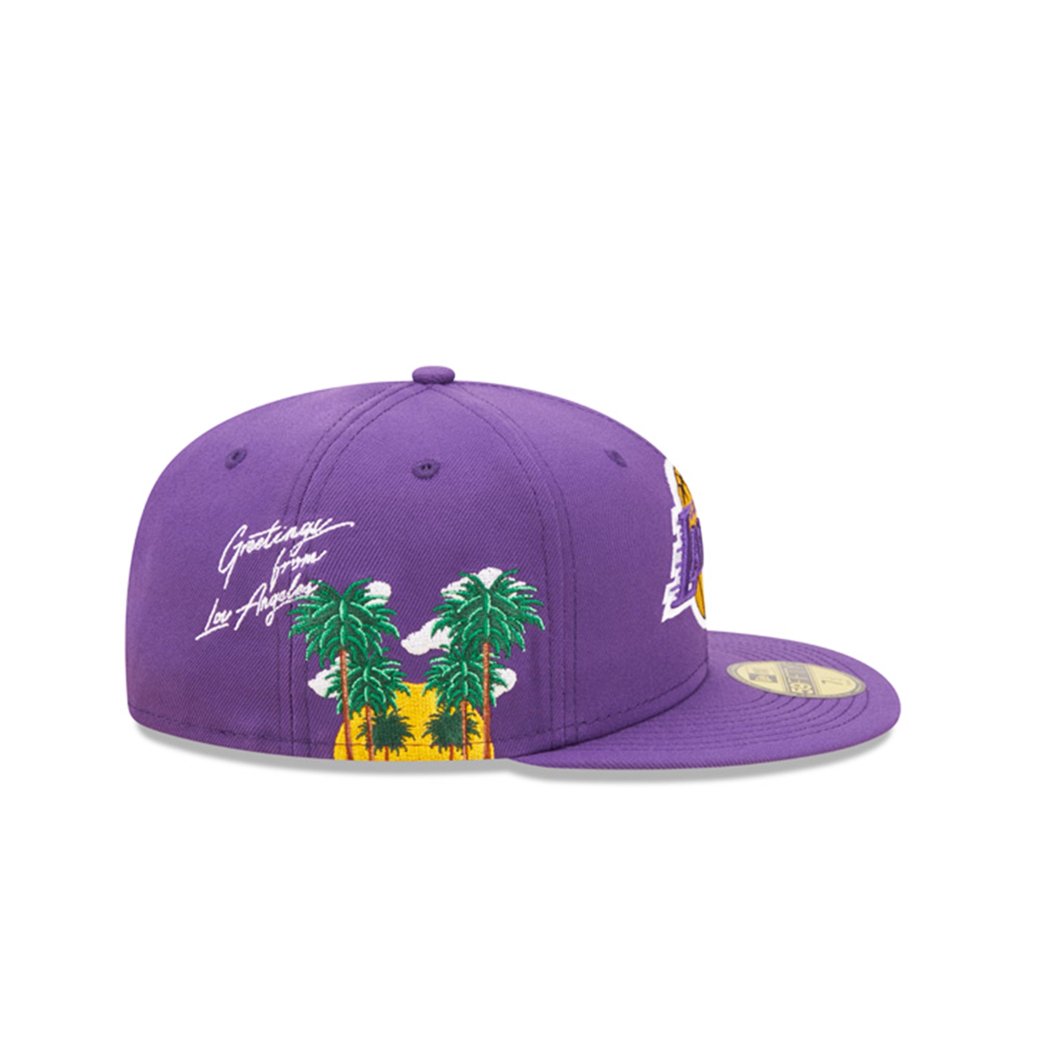 New Era Men's Los Angeles Lakers 59FIFTY Fitted Hat - Purple & Gold - 7 1/2