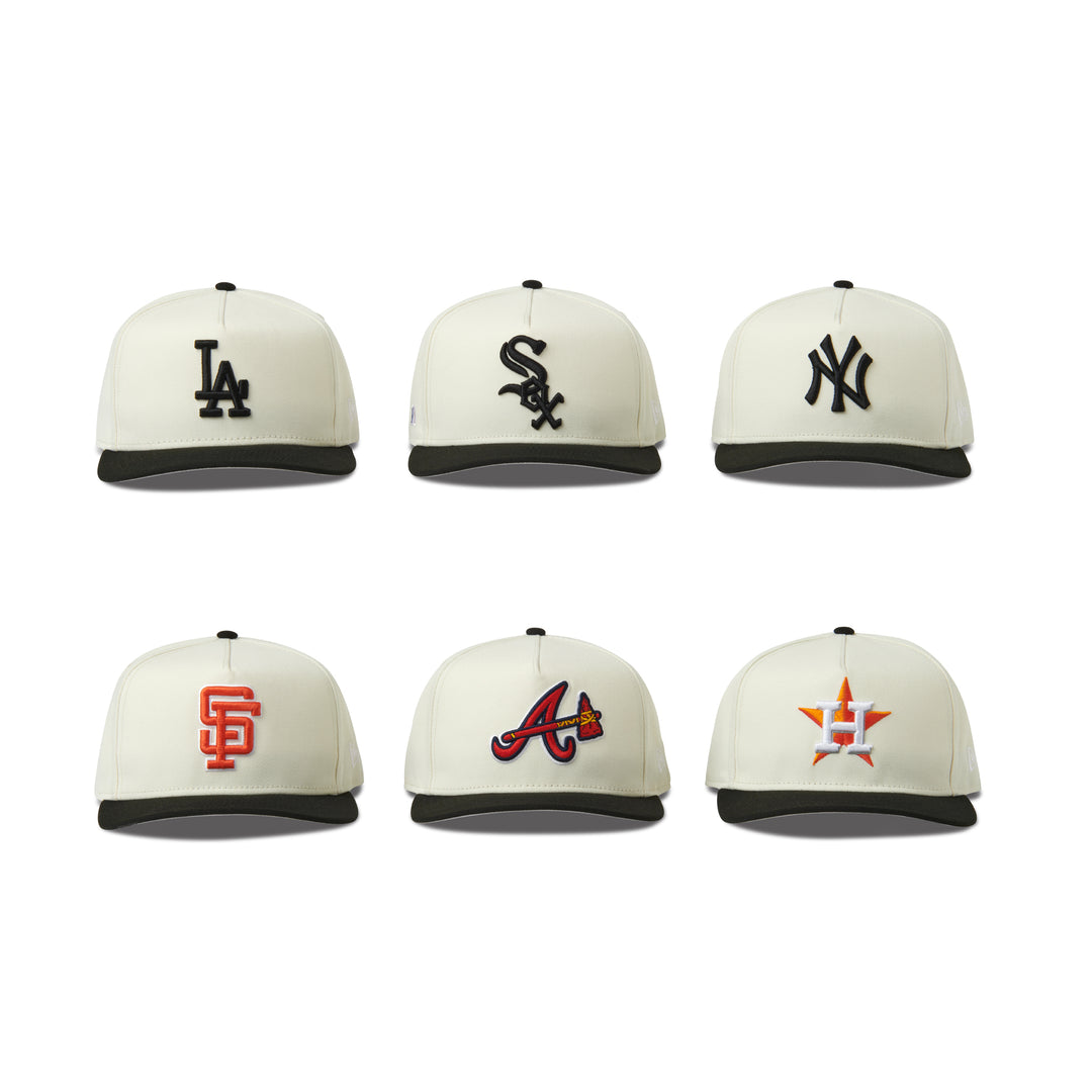 New Era Astros 9Fifty A Frame Curve Snapback Two Tone Chrome/Black