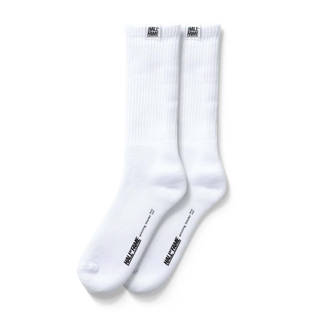 Hall Of Fame Cube Logo Crew Sock White