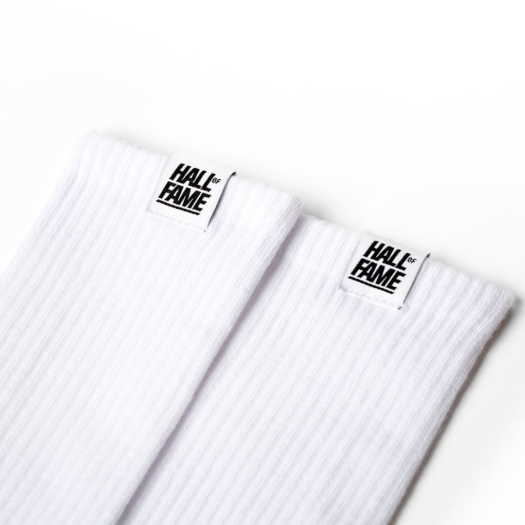 Hall Of Fame Cube Logo Crew Sock White