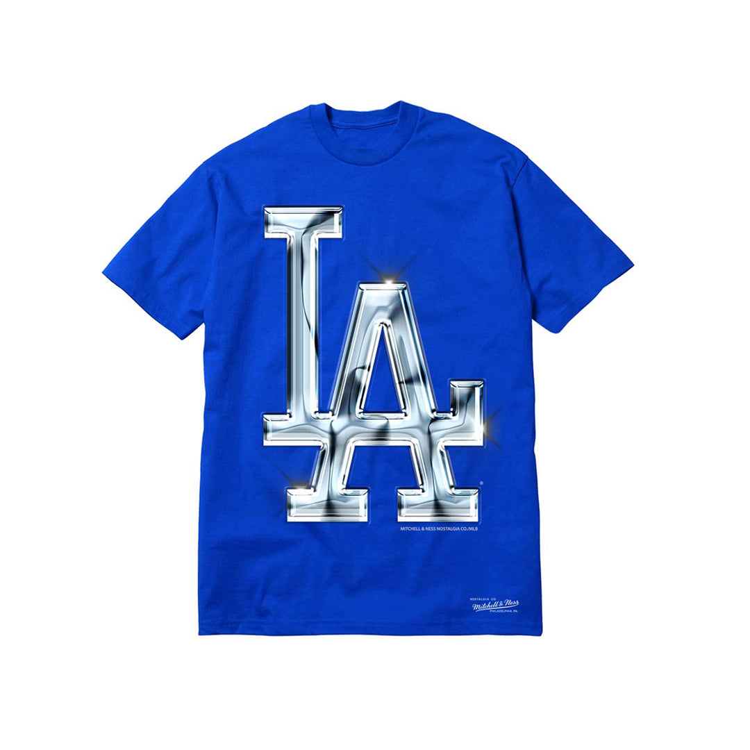 Mitchell & Ness Dodgers Liquid Chrome Tee Blue
