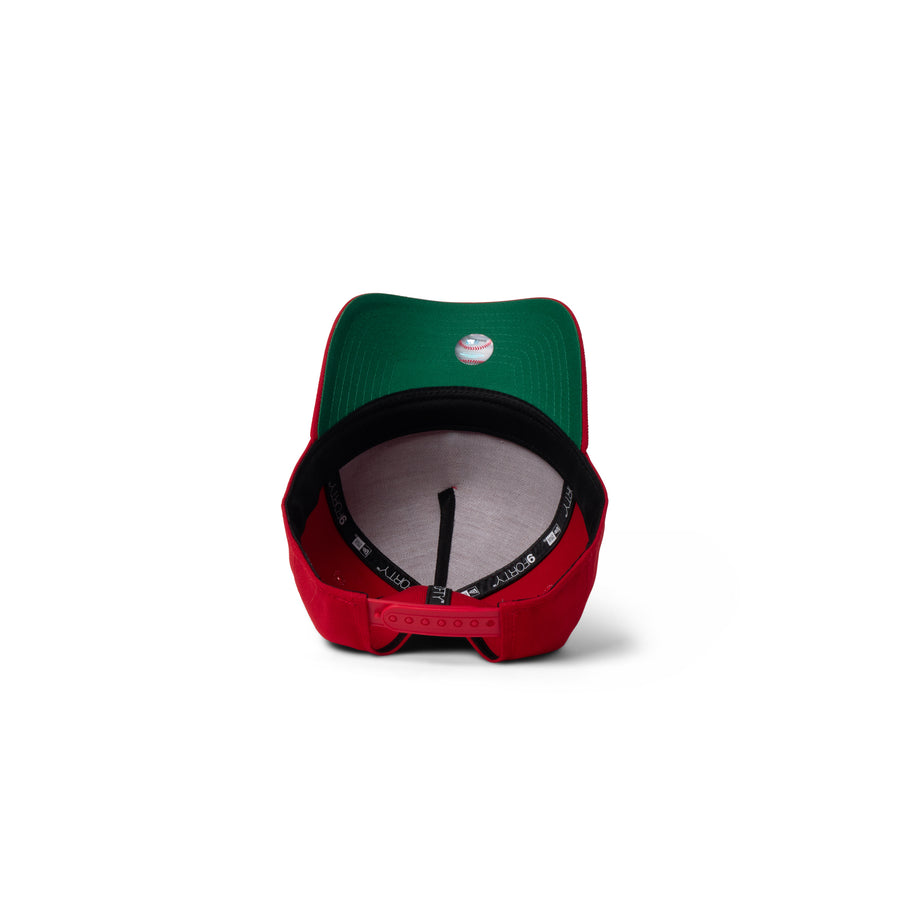 New Era Nationals Super Micro Logo 9Forty A Frame Snapback Red