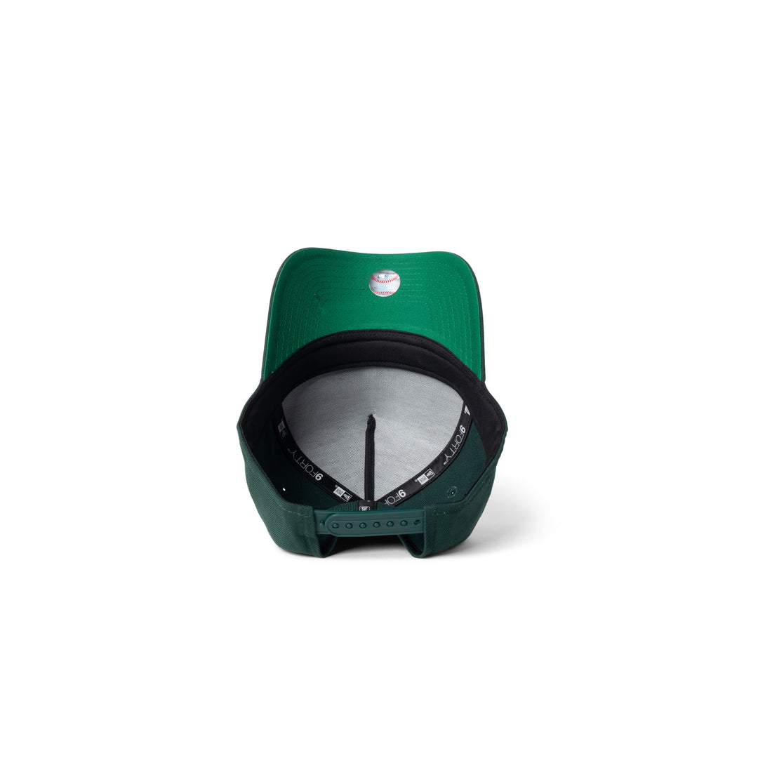 New Era Yankees Super Micro Logo 9Forty A Frame Snapback Dark Green