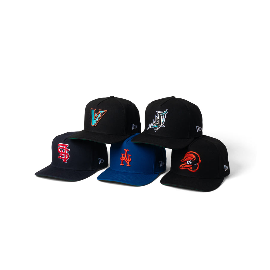 New Era Mets 9Fifty A Frame Curve Upside Down Snapback Blue