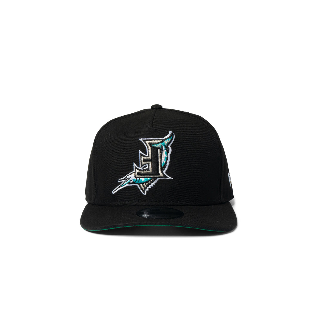 New Era Marlins 9Fifty A Frame Curve Upside Down Snapback Black