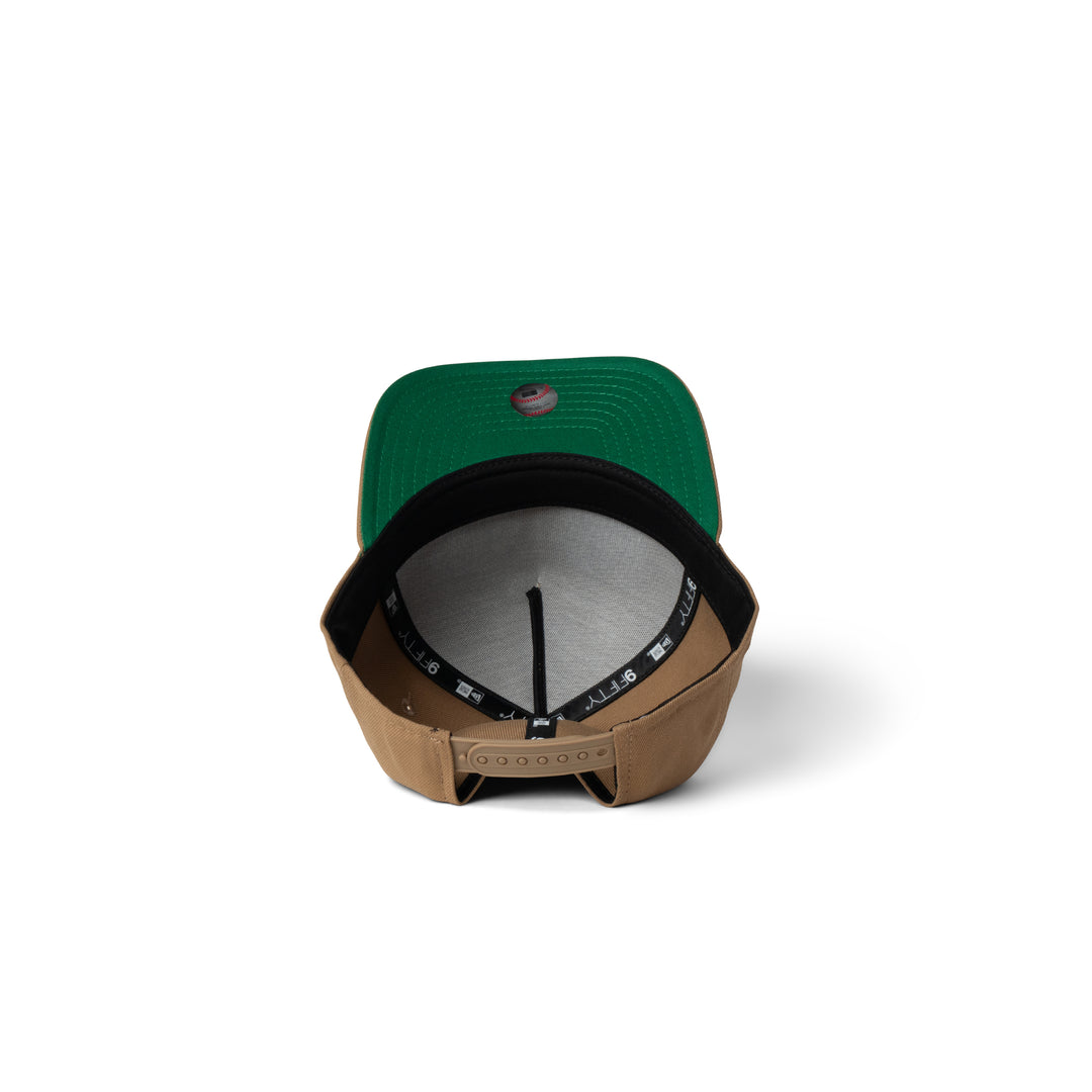 New Era Dodgers Back to Back Double Patch 9Fifty Snapback Khaki