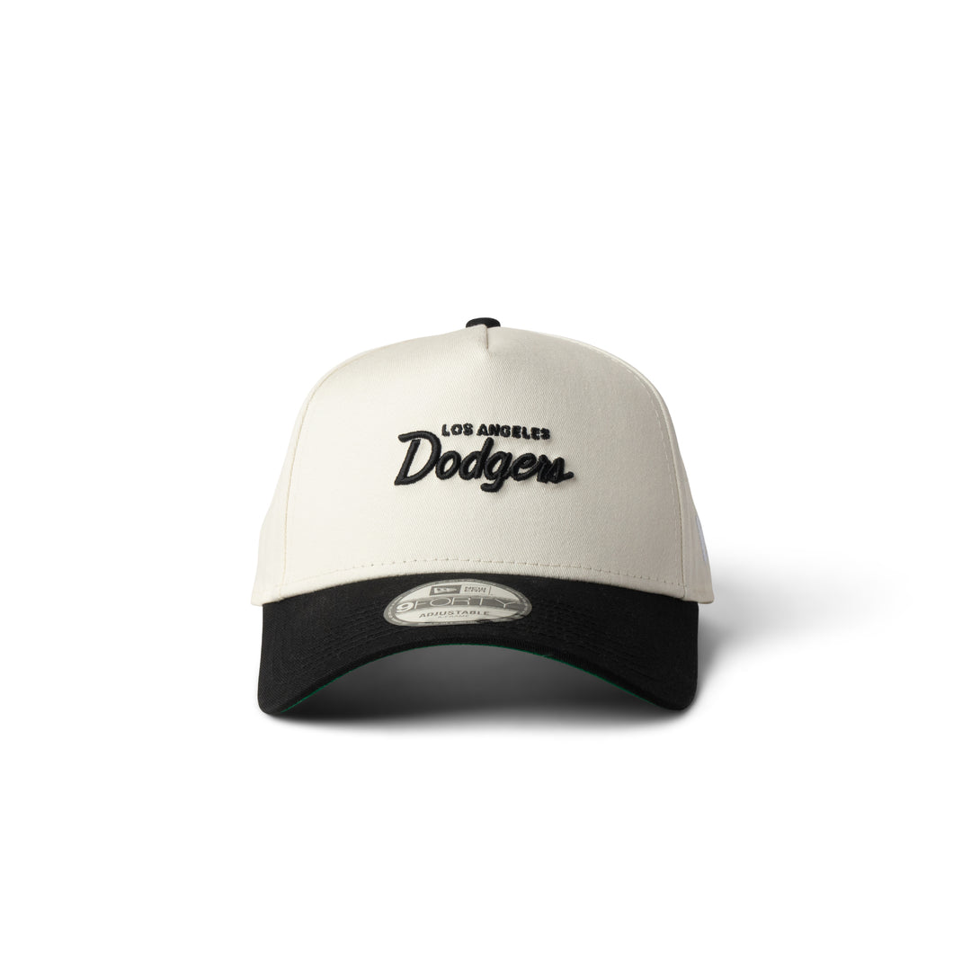 New Era Dodgers Micro Script 9Forty Snapback Chrome/Black
