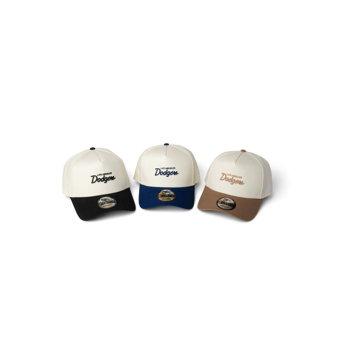 New Era Dodgers Micro Script 9Forty Snapback Chrome/Black