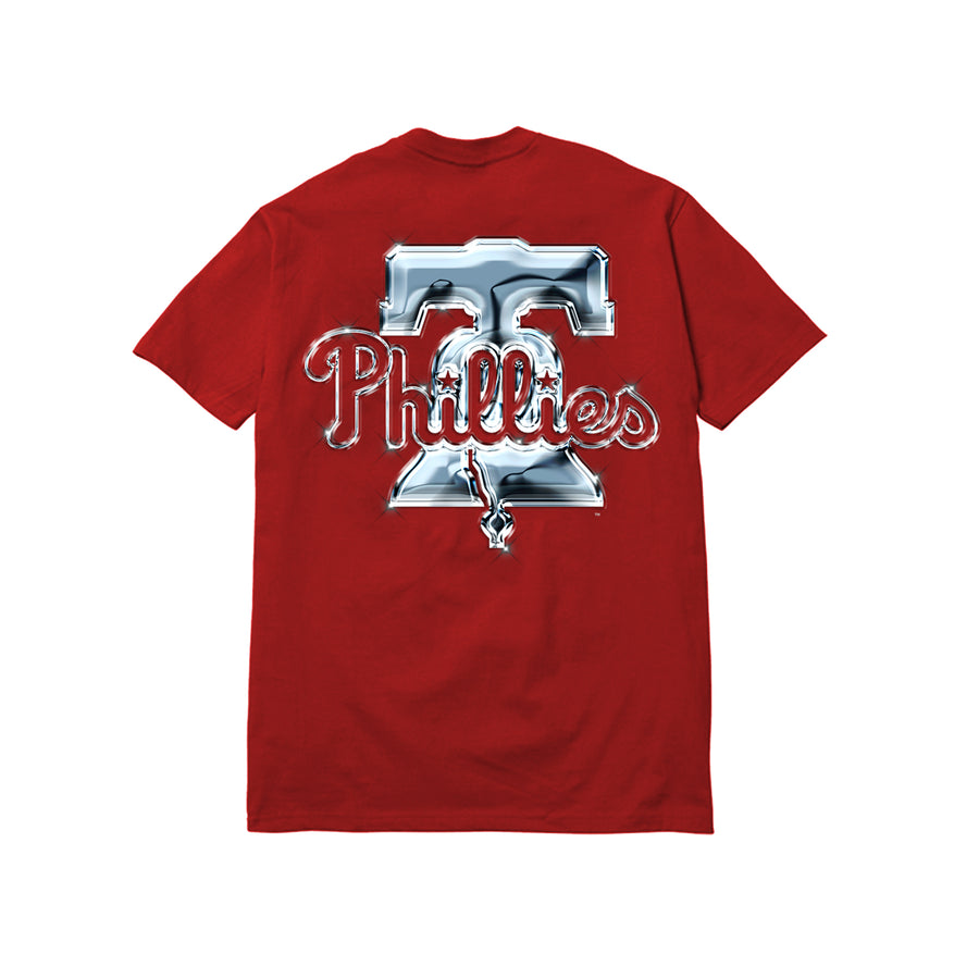 Mitchell & Ness Phillies Liquid Chrome Tee Red