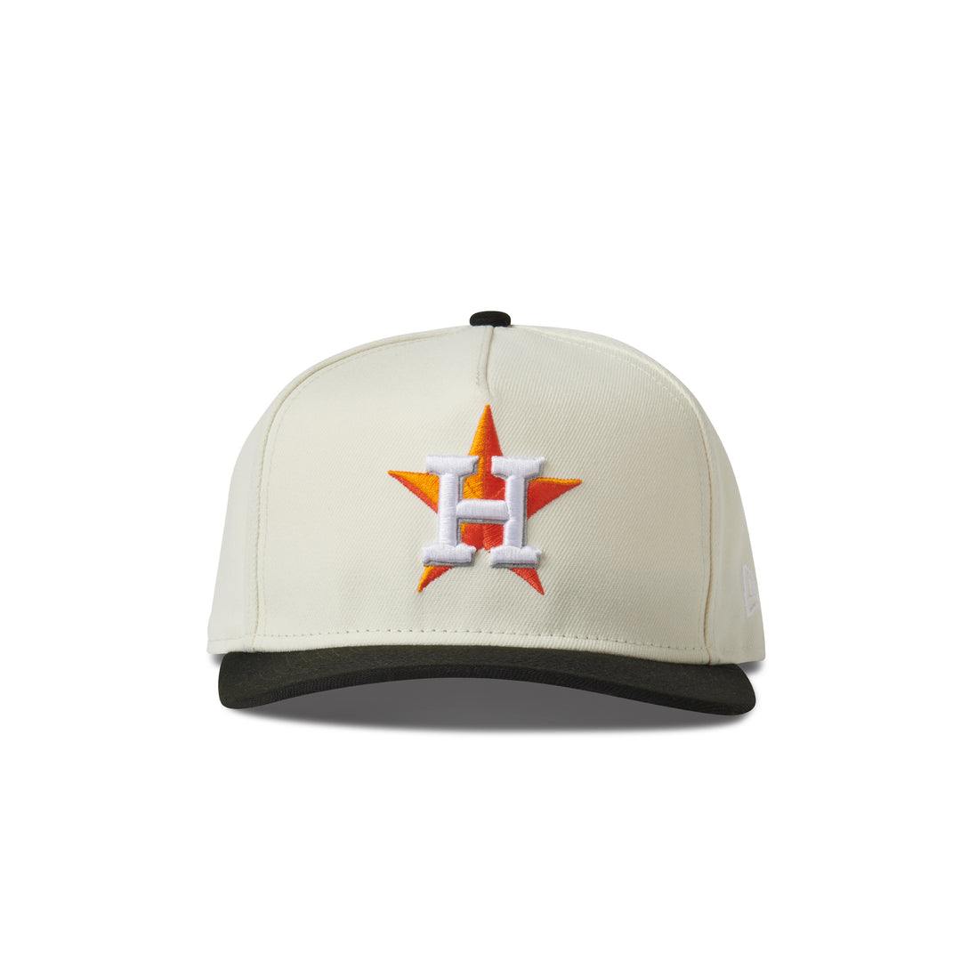 New Era Astros 9Fifty A Frame Curve Snapback Two Tone Chrome/Black