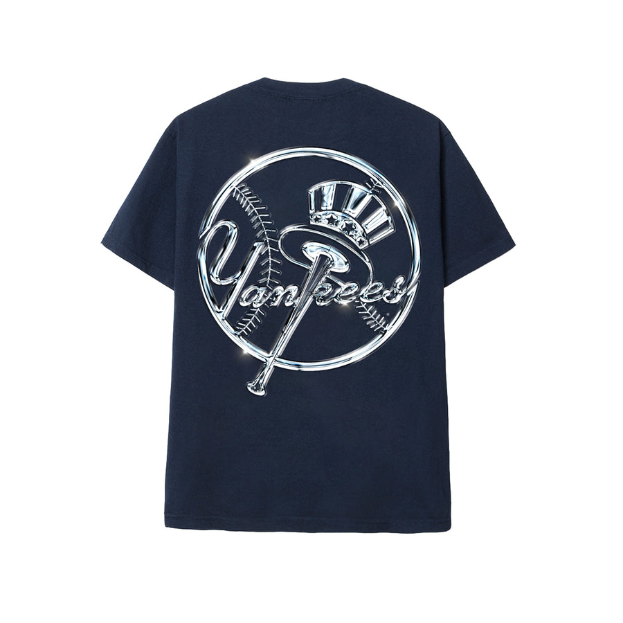 Mitchell & Ness Yankees Liquid Chrome Tee Navy