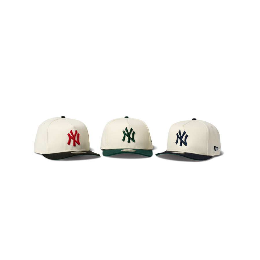 New Era New York Yankees 9Fifty A Frame Curve Snapback Two Tone Chrome/Black/Red