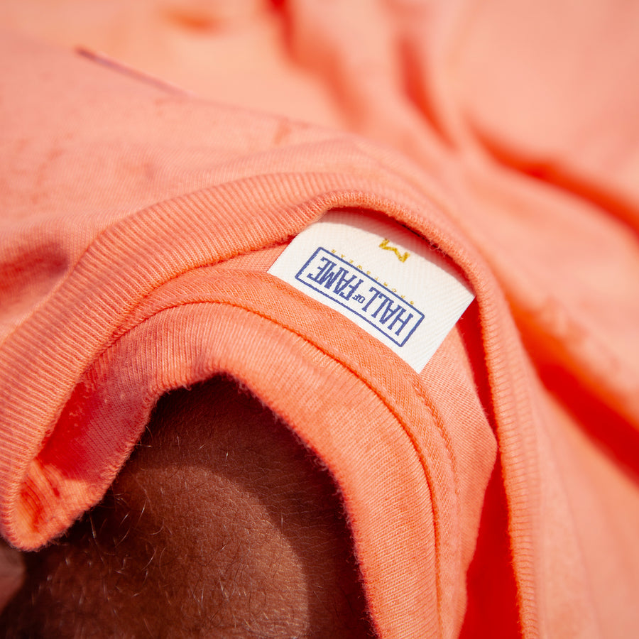 Hall Of Fame Embroidered Micro Logo Tee Salmon