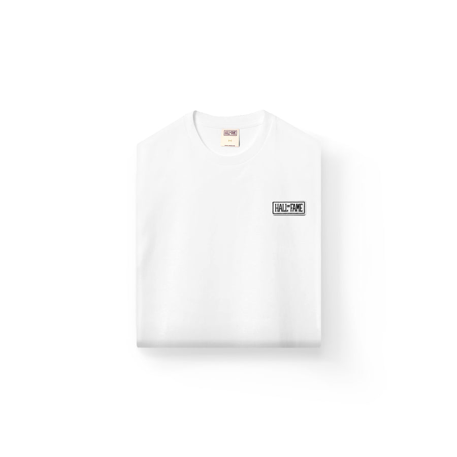 Hall Of Fame Embroidered Micro Logo Tee White