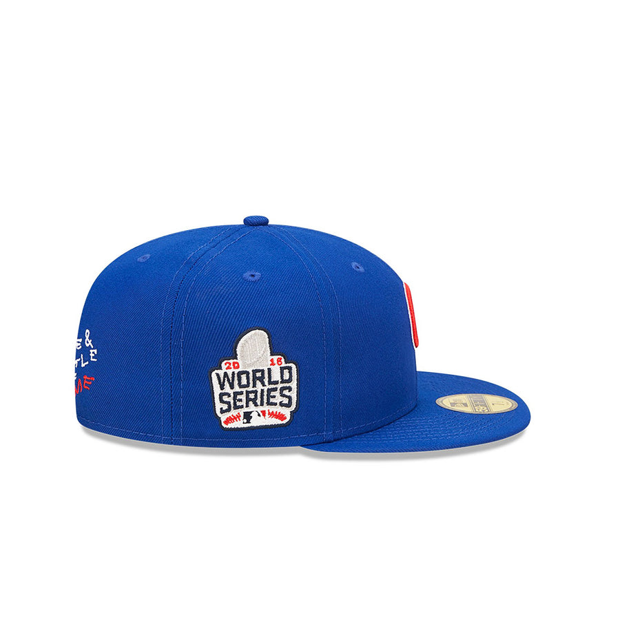 Vintage Cubs Hat Nike Team Chicago Fitted OSFA MLB Logo Blue Baseball Cap